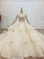 We Offer a Variety Of Tulle Sequins V Neck Long Sleeve Beading Champagne Wedding Dresses