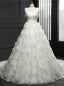 Wedding Dresses Chapel Train Tulle With Lace Appliques Ball Gowns