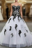 Weitese Prom WomenS Dress Strapless Beautiful White And Black Long Prom Dress Ball Gowns Wedding Dresses Prom Clothing