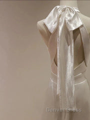 Weitese Formal WomenS Dresses White Halter Light Wedding Dresses Bride Dresses Fishtail Evening Dresses Prom Dresses Stores