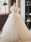 White A Line Sweetheart Neck Lace Tulle Long Prom Dress, White Long Prom Dresses