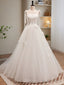White A Line Tulle Long Prom Dress, White Tulle Prom Dresses