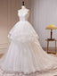 White A Line Tulle Long Prom Dress, White Tulle Sweet 16 Dresses