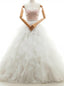 White Ball Gowns Chiffon Sweetheart Neck With Beading Wedding Dresses