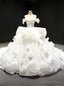 White Ball Gowns Off the Shoulder Organza Luxury Wedding Dresses