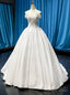 White Ball Gowns Satin Off the Shoulder Wedding Dresses With Beading