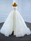 White Ball Gowns Sequins Straps Beading Wedding Dresses