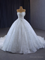 White Ball Gowns Sequins Sweetheart Pearls Wedding Dresses