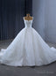 White Ball Gowns Straps Pleats Appliques Wedding Dresses