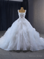 White Ball Gowns Strps Beading Wedding Dresses