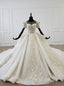 White Ball Gowns Tulle 3D Flower Short Sleeve Beading Wedding Dresses