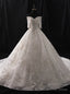White Ball Gowns Tulle Appliques Short Sleeve With Beading Wedding Dresses