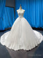 White Ball Gowns Tulle Appliques Sweetheart Wedding Dresses With Beading