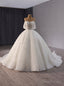 White Ball Gowns Tulle Beading Off the Shoulder Wedding Dresses
