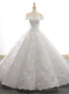 White Ball Gowns Tulle Lace Appliques Off the Shoulder Prom Dresses