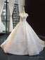 White Ball Gowns Tulle Lace Cap Sleeve Luxury Wedding Dresses