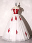 White Ball Gowns Tulle Off the Shoulder Appliques Beading Quinceanera Dresses