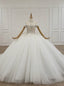 White Ball Gowns Tulle Off the Shoulder Appliques Beading Wedding Dresses