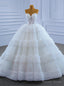 White Ball Gowns Tulle Pleats Sweetheart Beading Wedding Dresses