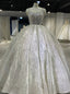 White Ball Gowns Tulle Sequins Beading Straps Wedding Dresses