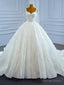White Ball Gowns Tulle Sequins Straps Wedding Dresses