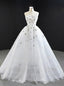 White Ball Gowns Tulle Strapless Beading Sequins Prom Dresses