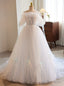 White Ball Gowns Tulle Strapless Pleats Wedding Dresses