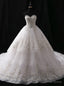 White Ball Gowns Tulle Sweetheart Train With Crystal Wedding Dresses