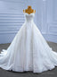 White Heavy Beading Straps Luxury Wedding Dress