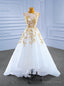 White Heavy Beading Prom Dresses