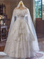 White Lace Tiers Off the Shoulder Wedding Dresses