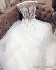 White Long Prom Dress, Wedding Dress