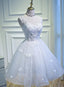 White Lovely Tulle With Lace Princess Cute Sweetheartt Short Party Dress, White Short Prom Dresses