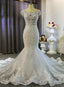 White Mermaid Appliques Beading Wedding Dresses