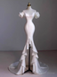 White Mermaid Satin Beading Wedding Dresses