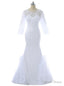 White Mermaid Long Sleeves Lace Long Dress Mother Of The Bride Dresses