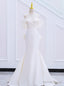 White Mermaid Off the Shoulder Pleats Bow Wedding Dress