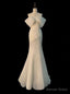 White Mermaid Organza Off the Shoulder Pleats Wedding Dresses