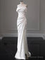 White Mermaid Pleats Off the Shoulder Wedding Dresses