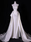White Mermaid Satin Pleats Wedding Dresses