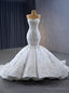 White Mermaid Sequins Beading Wedding Dresses