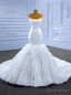 White Mermaid Spaghetti Straps Satin Wedding Dresses