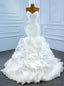 White Mermaid Tulle Sweetheart Pleats Wedding Dresses