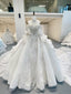 White Off the Shoulder Puff Sleeve Wedding Dresses