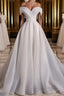 White Organza Long Prom Dress, White Long Prom Dresses