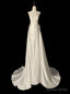 White Satin Lace Halter Wedding Dress