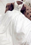 White Satin Lace Long Prom Dress, Wedding Dresses