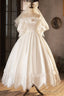 White Satin Lace Prom Dress, White Prom Dress, Wedding Dresses
