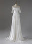 White Satin Lace Wedding Dresses