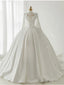White Satin Pleats Pearls Wedding Dresses